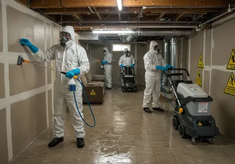 Basement Moisture Removal and Structural Drying process in Swanzey, NH